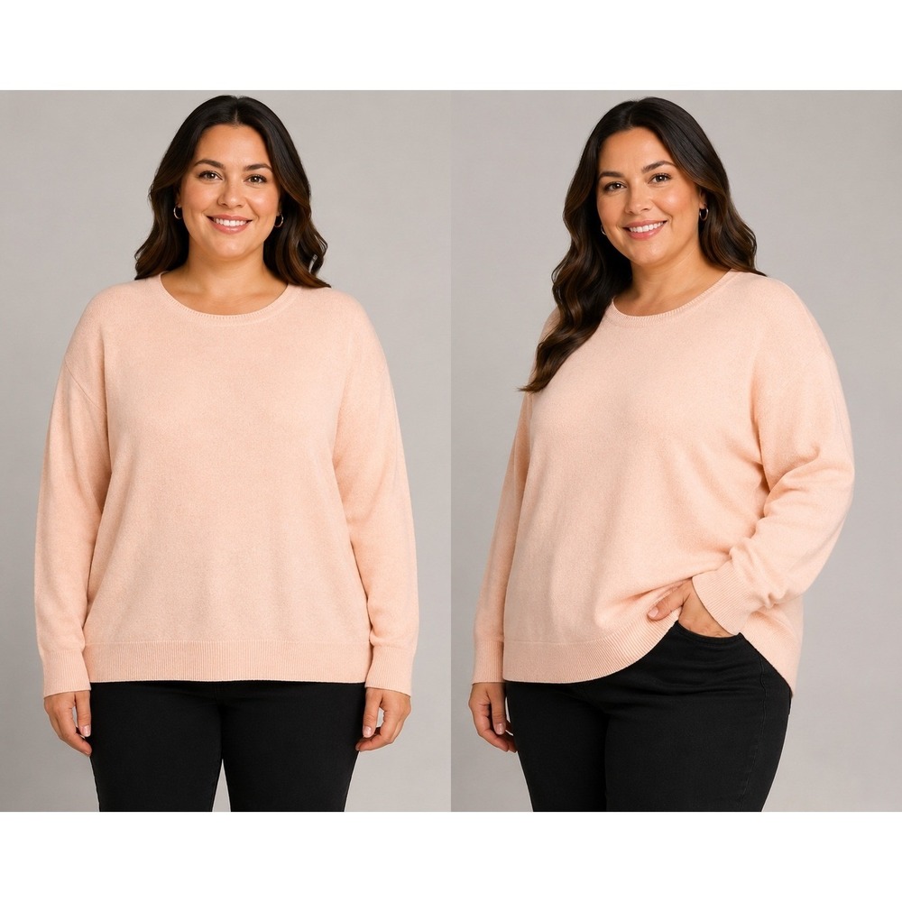 United Colors of Benetton Pink 100% Virgin Wool Crewneck Sweater Womens Large
